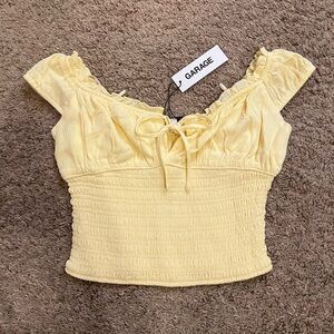 Yellow off-shoulder Garage top